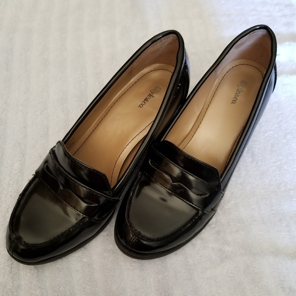Style & Co - stacked heel loafer shiny